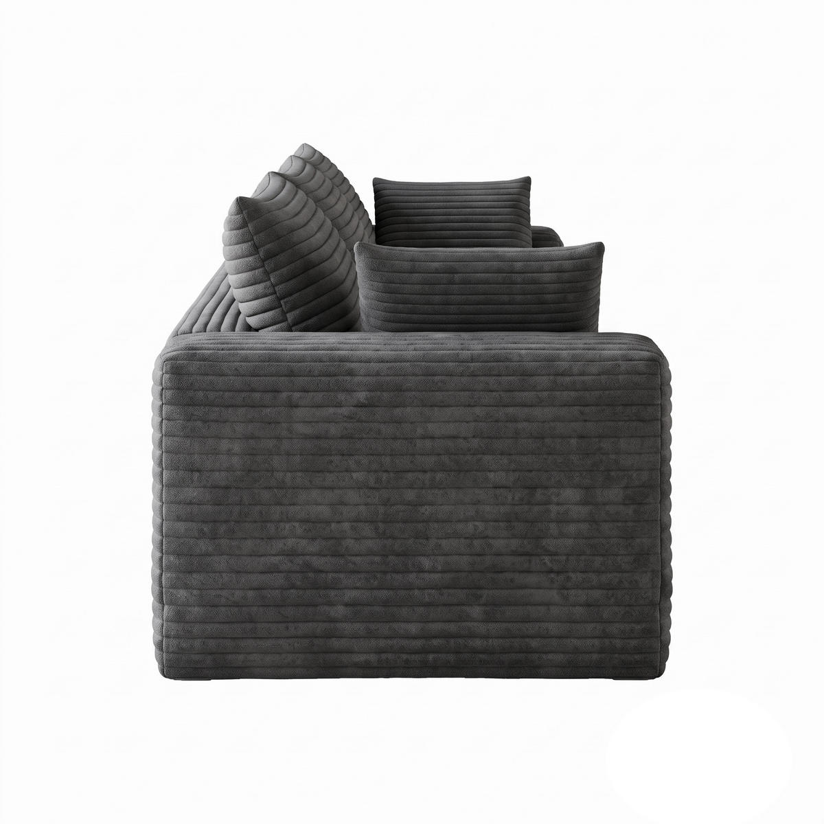POHOVKA Tmavě šedá z manšestru, 260 cm, modulární - tmavě šedá, textil (260/60/90cm) - Urban Meuble