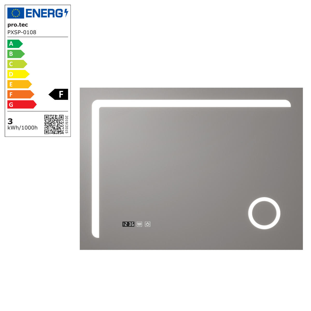 BADEZIMMERSPIEGEL Chambave - Silberfarben, Glas/Metall (100/70/3cm) - pro.tec