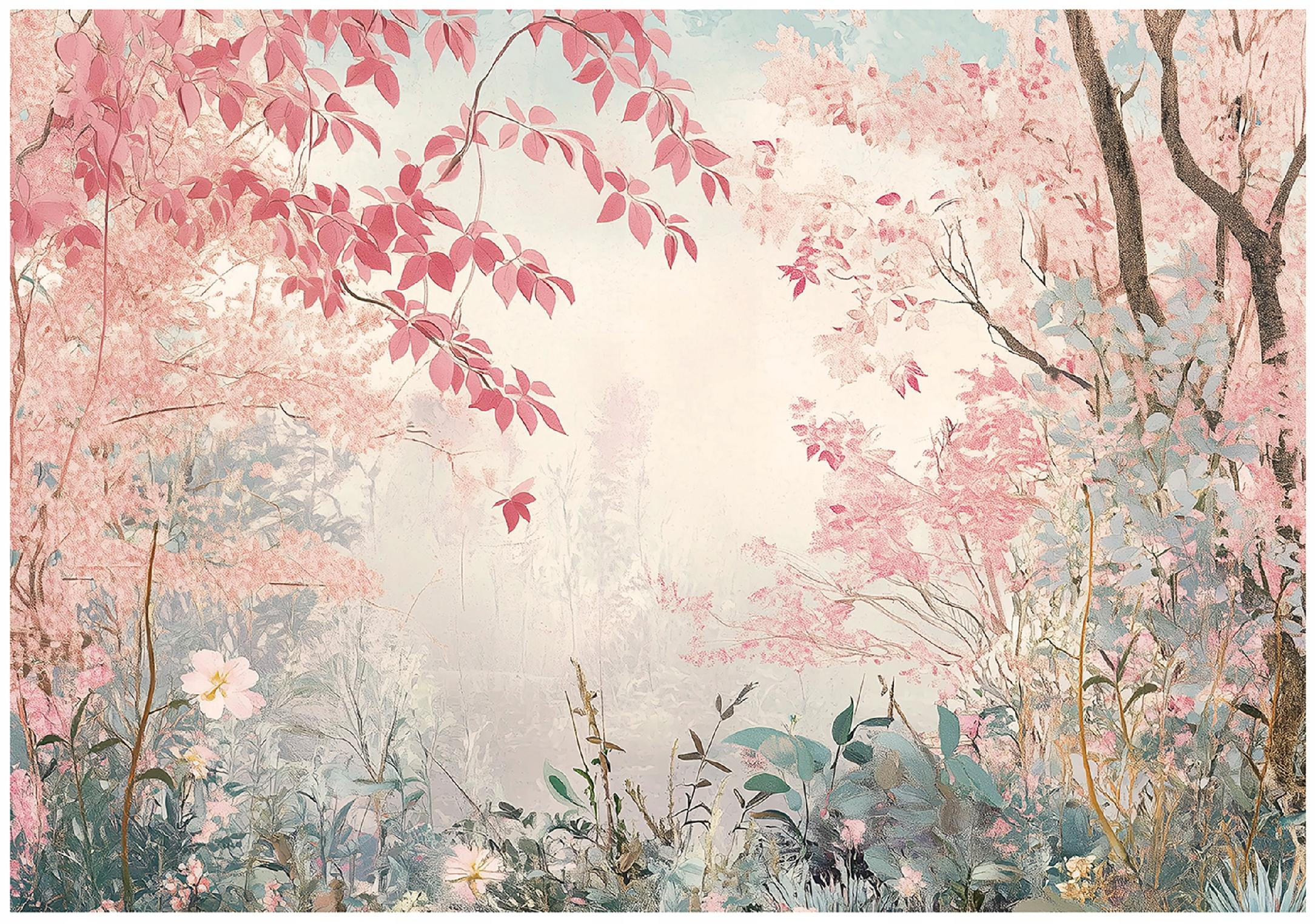 FOTOTAPETE Kinderzimmer Wald Natur Vlies Tapete 350x250 - Multicolor, Papier (350/250cm) - Wallarena