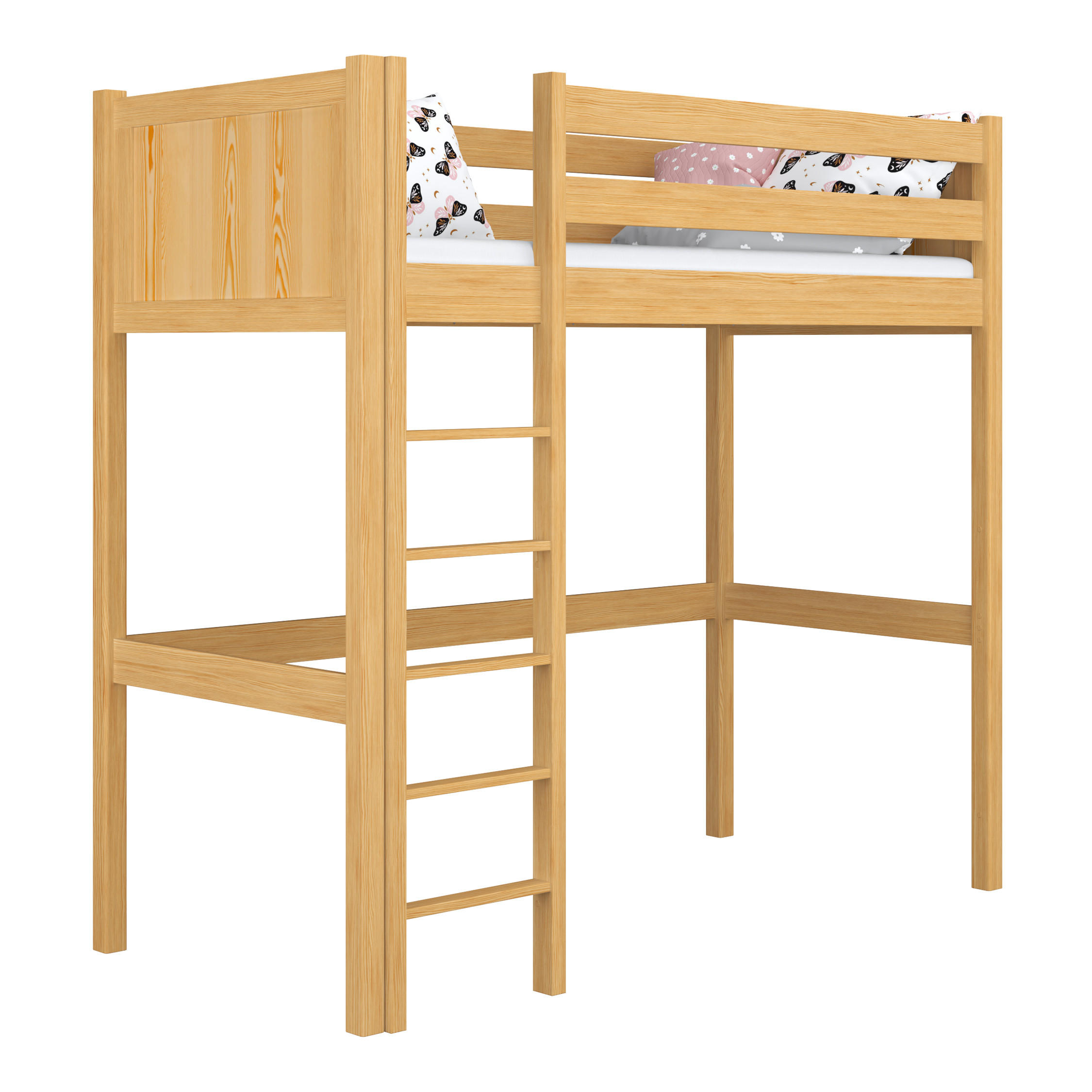 N-Wood Hochbett Hellbraun 80x190 cm
