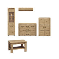 WOHNZIMMER-SET Artis Artisan Eiche 5-teilig - Eiche Artisan/Braun, Holz/Holzwerkstoff (285/200/60cm) - Feldmann-Wohnen
