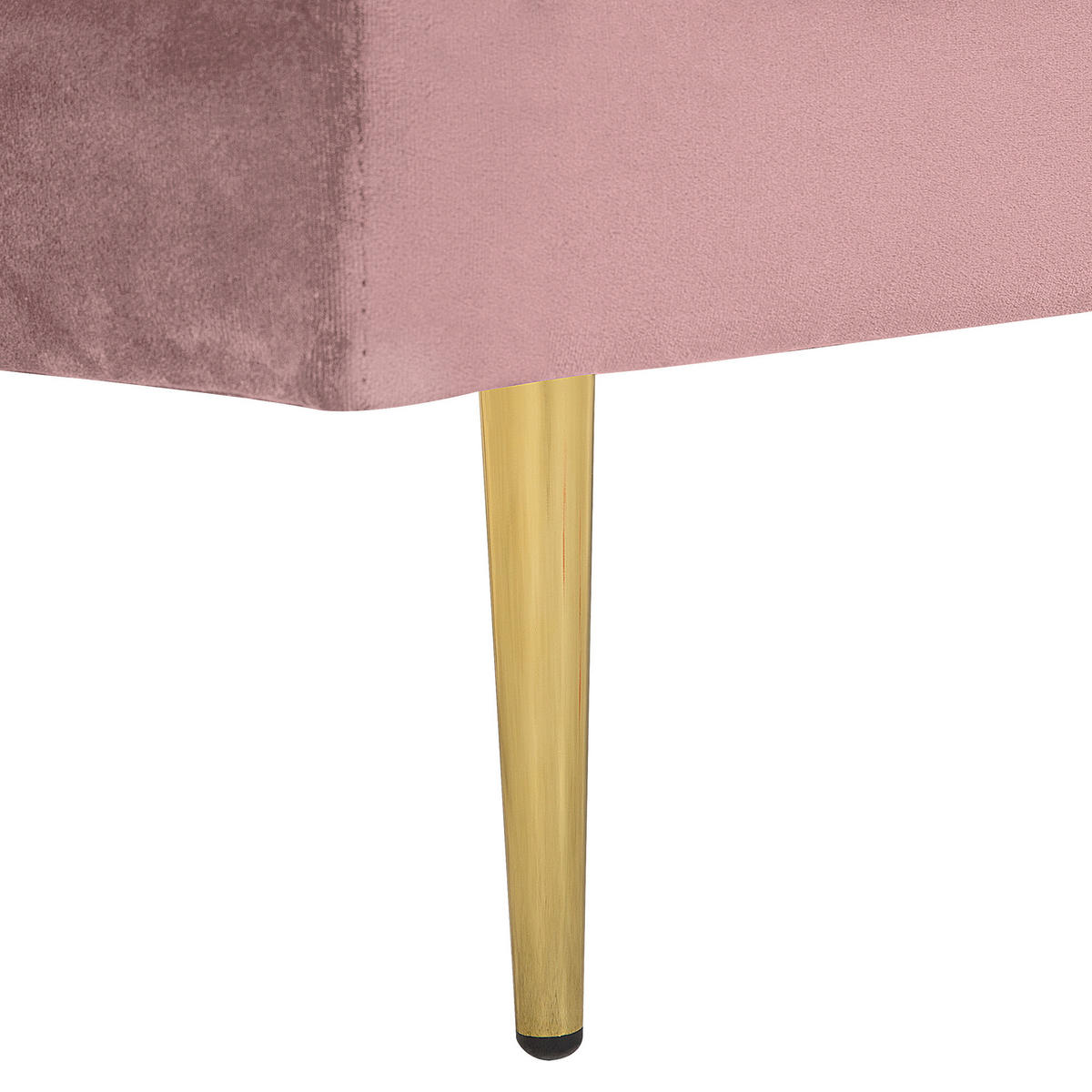 CHAISELONGUE Samtstoff rosa linksseitig Miramas - Pink/Goldfarben, Textil (171/63/79cm) - Beliani