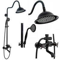 DUSCHSET Rea Retro Old Black - Schwarz, Metall (20.5/150/63cm) - REA