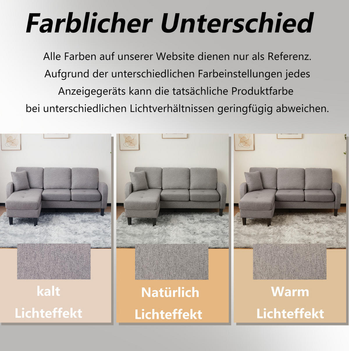 SOFA modular mit Chaiselongue 166 x 118 x 77 cm Baumwoll-Leinen-Mix - Dunkelgrau, Kunststoff (166/118cm) - IVMEU