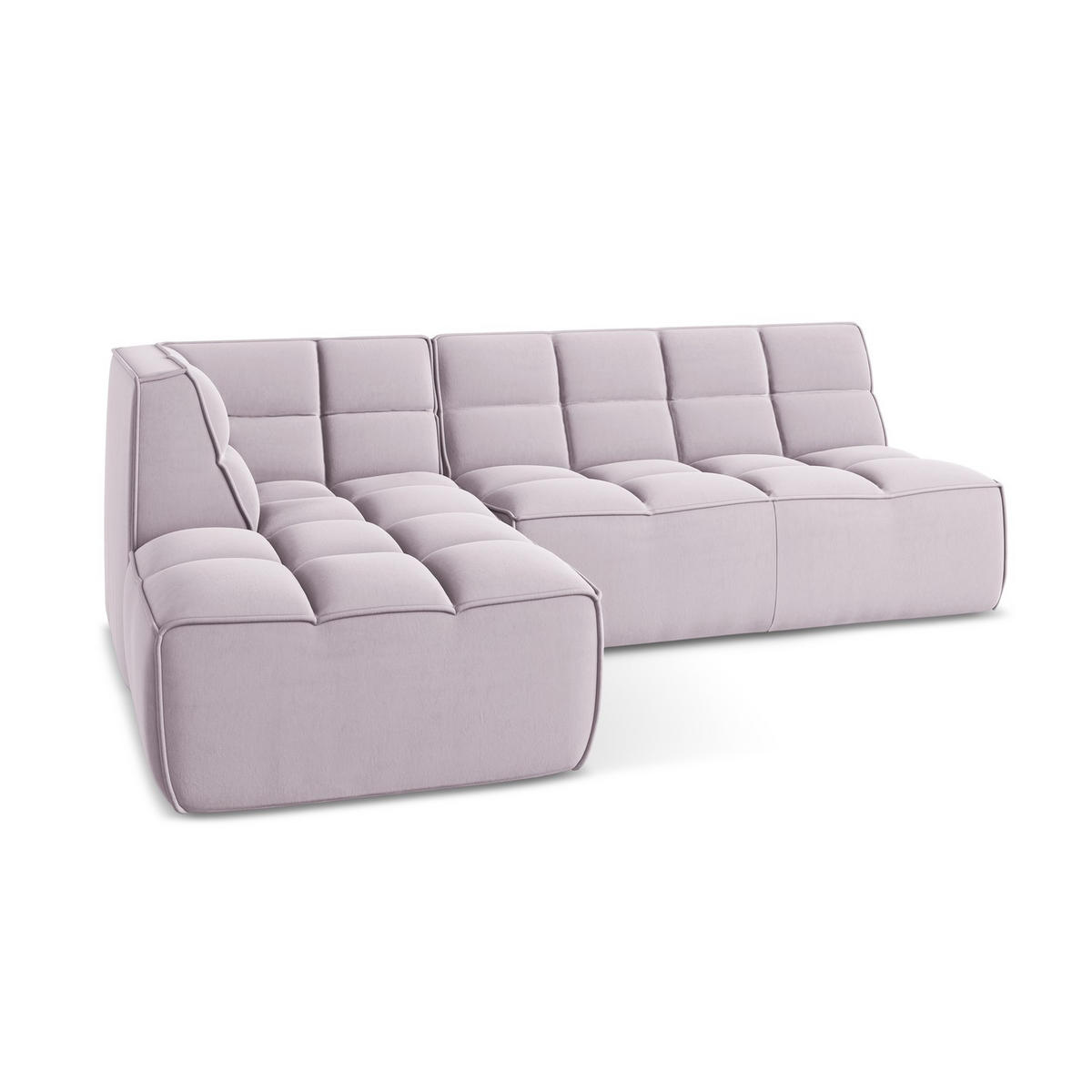 ECKSOFA Beidseitig Samt Stoff Violett - Lila/Flieder, Kunststoff/Textil (258/178cm) - LaMiaSofa
