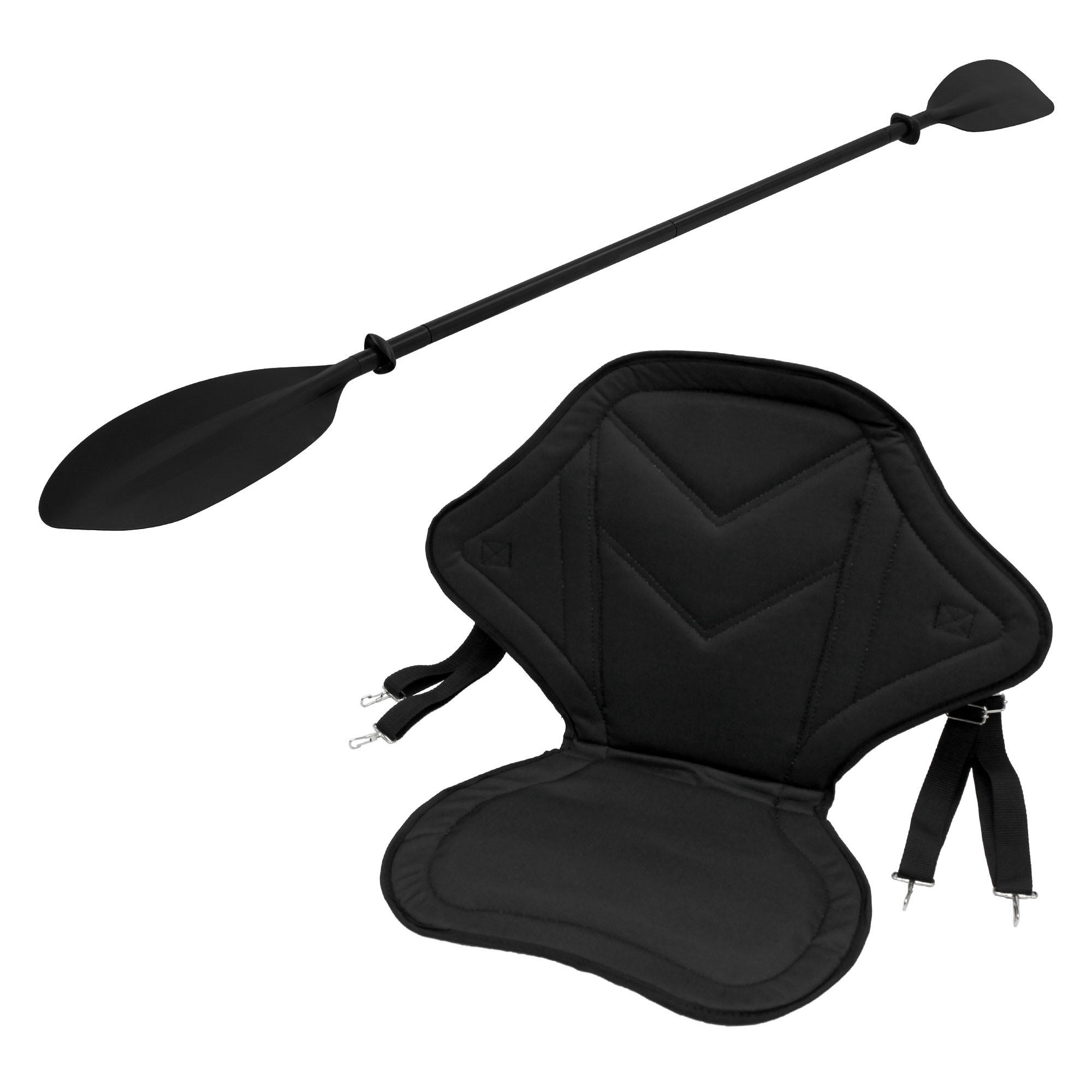 KAJAK SITZ mit Paddel Set - Schwarz, Kunststoff (29/44/43cm) - ECD-Germany