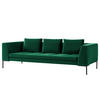 3-SITZER SOFA - Chromfarben/Dunkelgrün, Textil/Metall (238/81/105cm) - home24