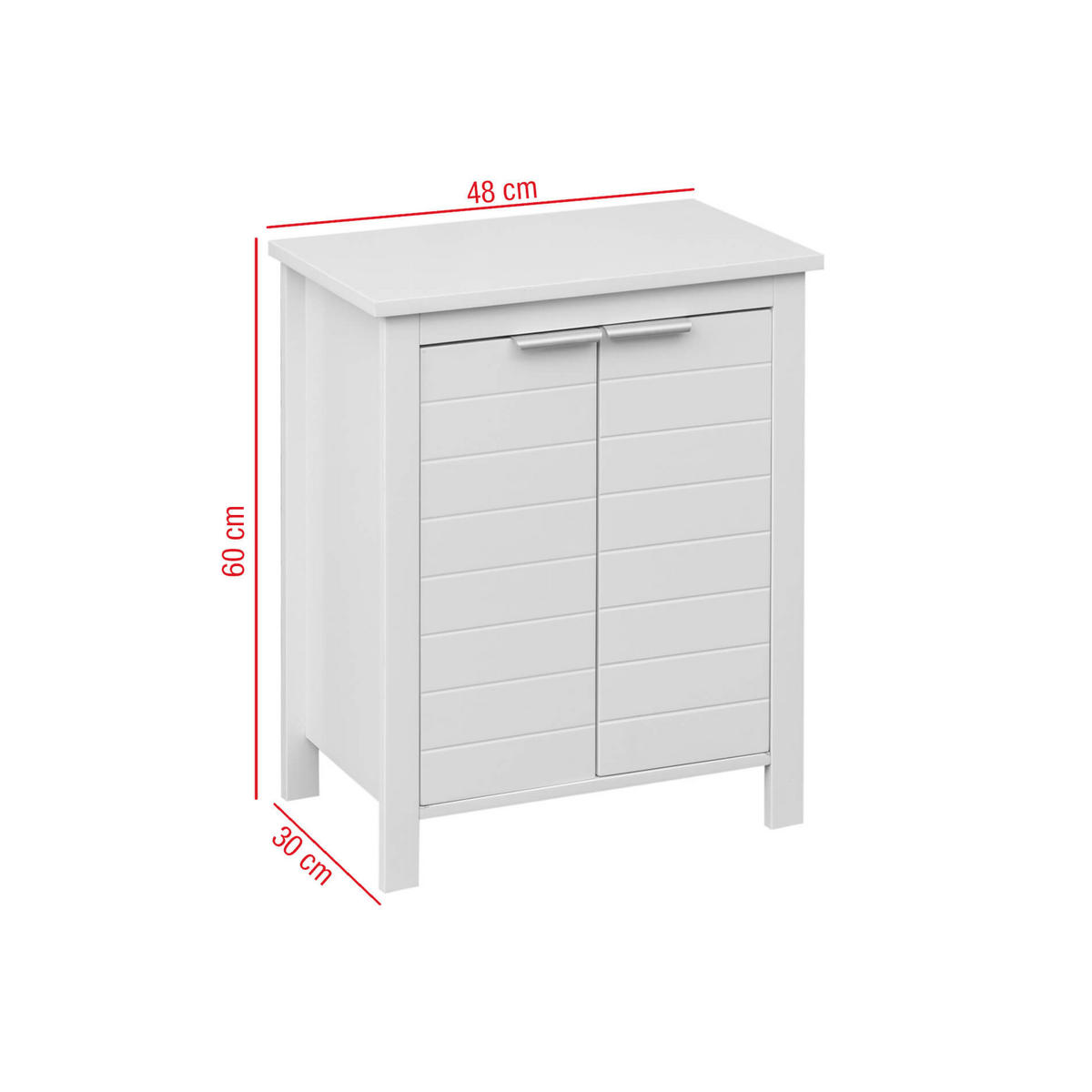 SCHRANK Weiß 30/30/60 cm - Weiß, Holzwerkstoff (30/60/30cm) - Mobili Rebecca