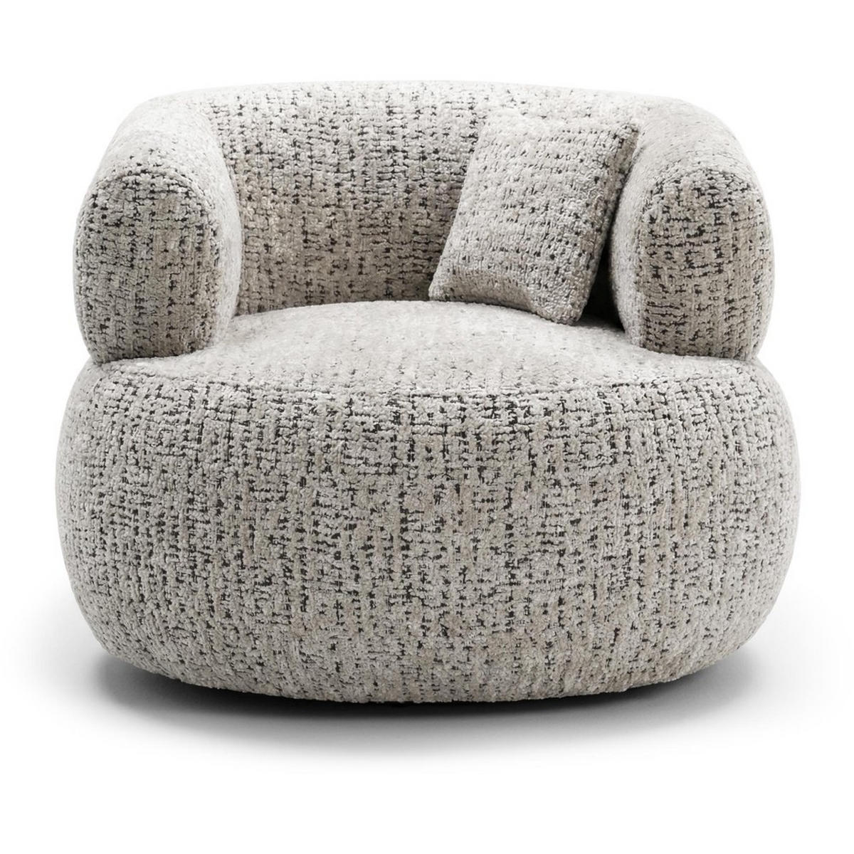 SESSEL Laila, Drehsessel mit runder Form, Beige, Geflecht-Stoff - Beige, Textil (95/75/97cm) - Beautysofa