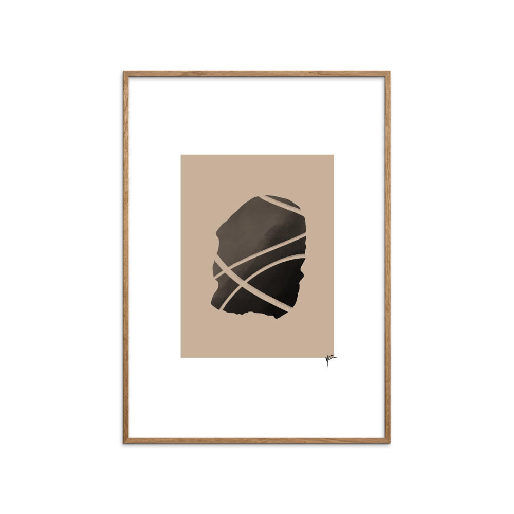 POSTER mit Rahmen N. Atelier - Noir Signifie - Eichefarben/Schwarz, Holz/Papier (70/100cm) - Poster&Frame