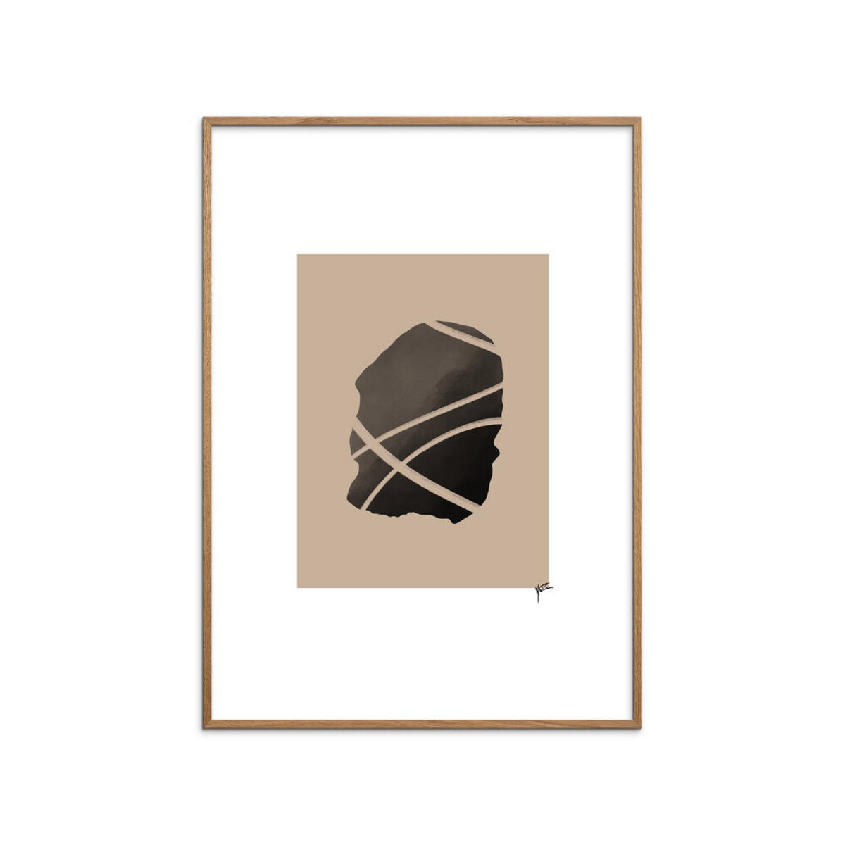 POSTER mit Rahmen N. Atelier - Noir Signifie - Eichefarben/Schwarz, Holz/Papier (70/100cm) - Poster&Frame