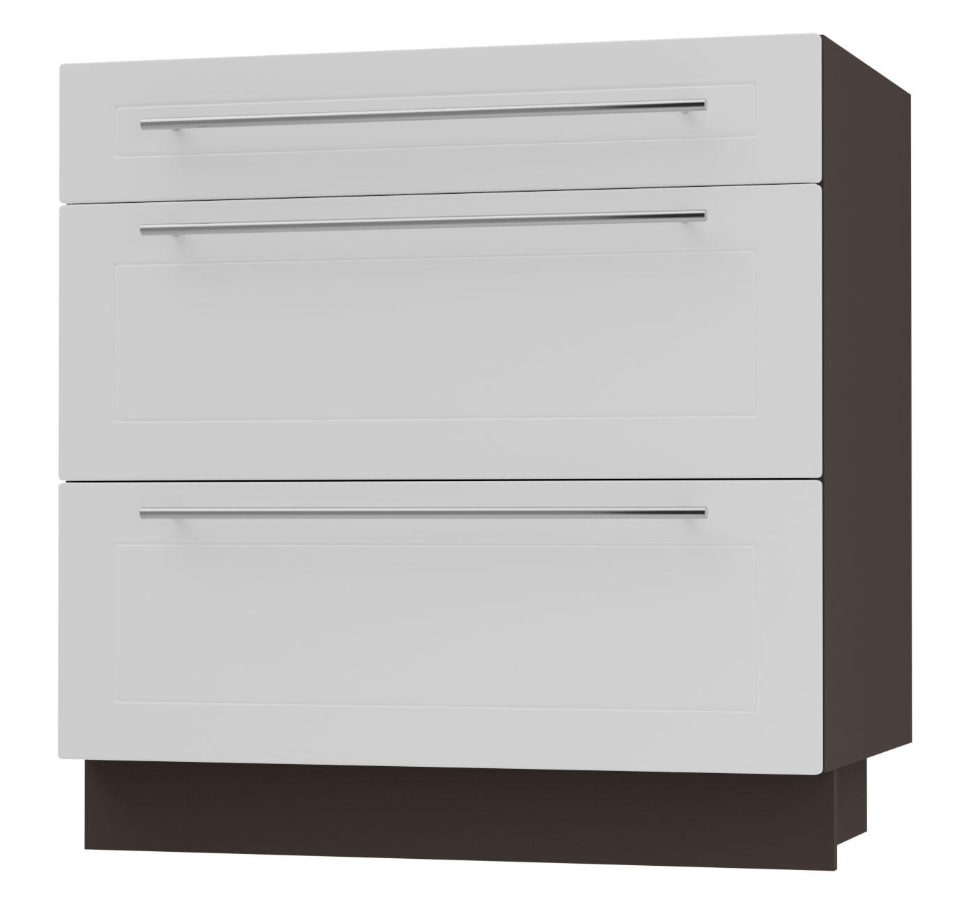 Feldmann-Wohnen Schubladenunterschrank Weiß, Dunkelgrau 80x82x50 cm