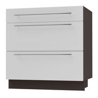 SCHUBLADENUNTERSCHRANK Kvantum D3A/80 80 / 50 / 82cm - Dunkelgrau/Weiß, Holz/Holzwerkstoff (80/82/50cm) - Feldmann-Wohnen