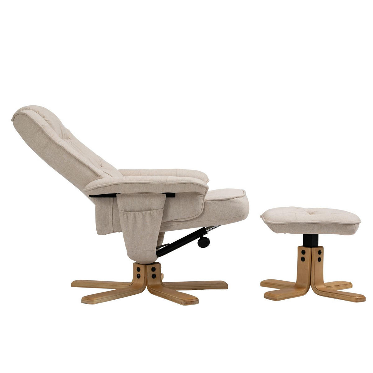 RELAXSESSELSET CHARLY - Beige, Textil (76/87/61cm) - IDIMEX