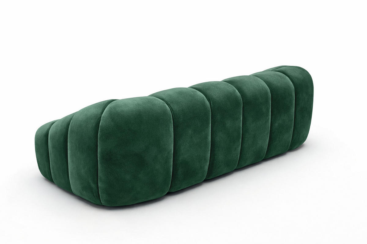 SOFA 3-Sitzer modular, Veloursstoff Bluvel, Grün, CROISSANT - Grün, Holz (240/72/115cm) - Kaiser Möbel
