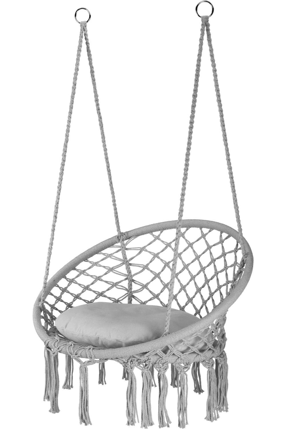 Luverno Hängesessel Grau 80x38x80 cm