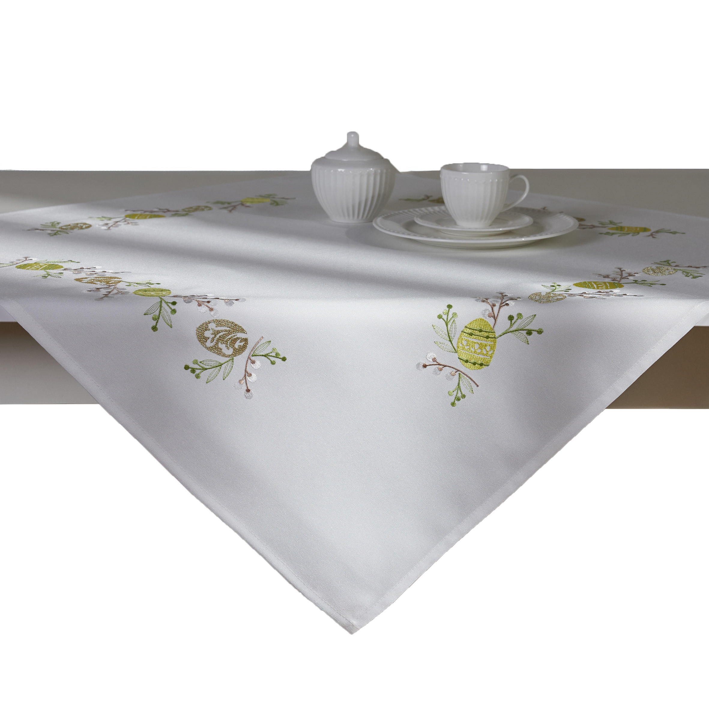 TISCHDECKE Catkins - Weiß, Textil (80/80/1cm) - home&you