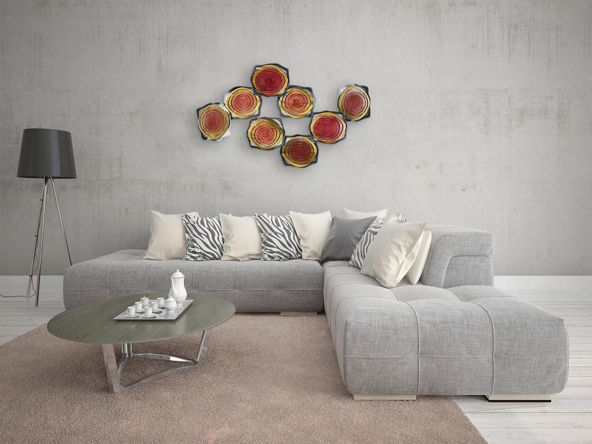 WANDDEKO Rot 124/69 cm - Rot, Metall (5.8/69/8cm) - KUNSTLOFT