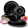 TAFELSERVICE VICTO 6 Personen 12-tlg VICTO - Schwarz Hochglanz, Keramik (27/2/27cm) - KONSIMO®