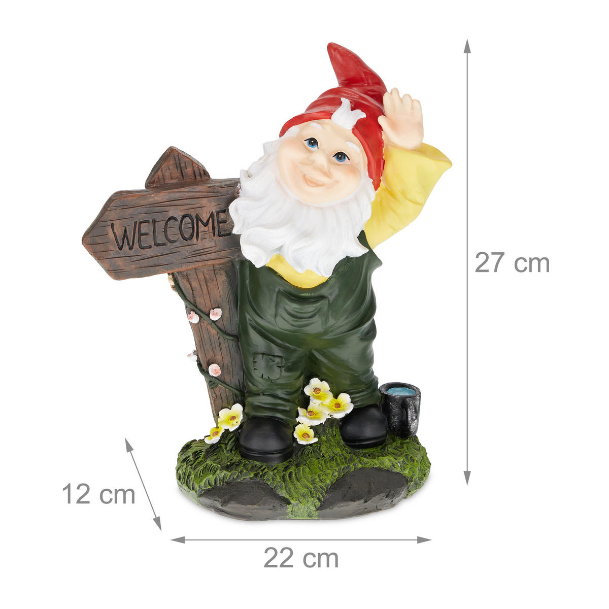 GARTENZWERG - Multicolor, Kunststoff (22/27/12cm) - Relaxdays