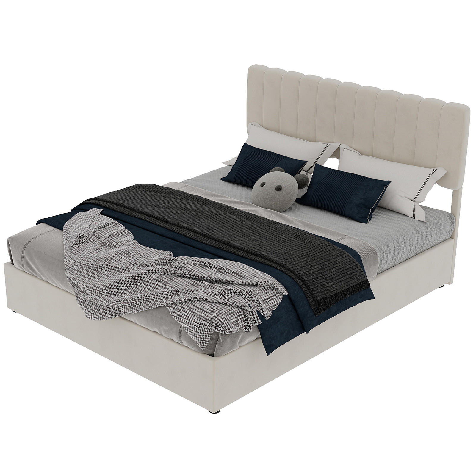 POLSTERBETT 160x200 cm Stauraum hydraulisch beige - Beige, Textil (160/200cm) - LEBENLANG