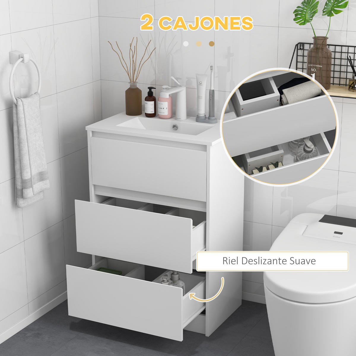 HÄNGESCHRANK Strahlend Weiß 1 Stück - Beige, Kunststoff (61/88/37cm) - GiPP
