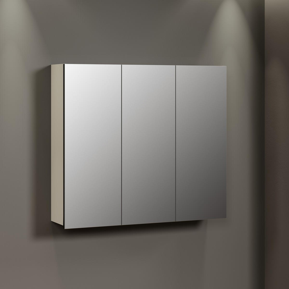 SPIEGELSCHRANK PureBliss Hellgrau - Hellgrau, Holzwerkstoff (90/80/20cm) - Trendteam