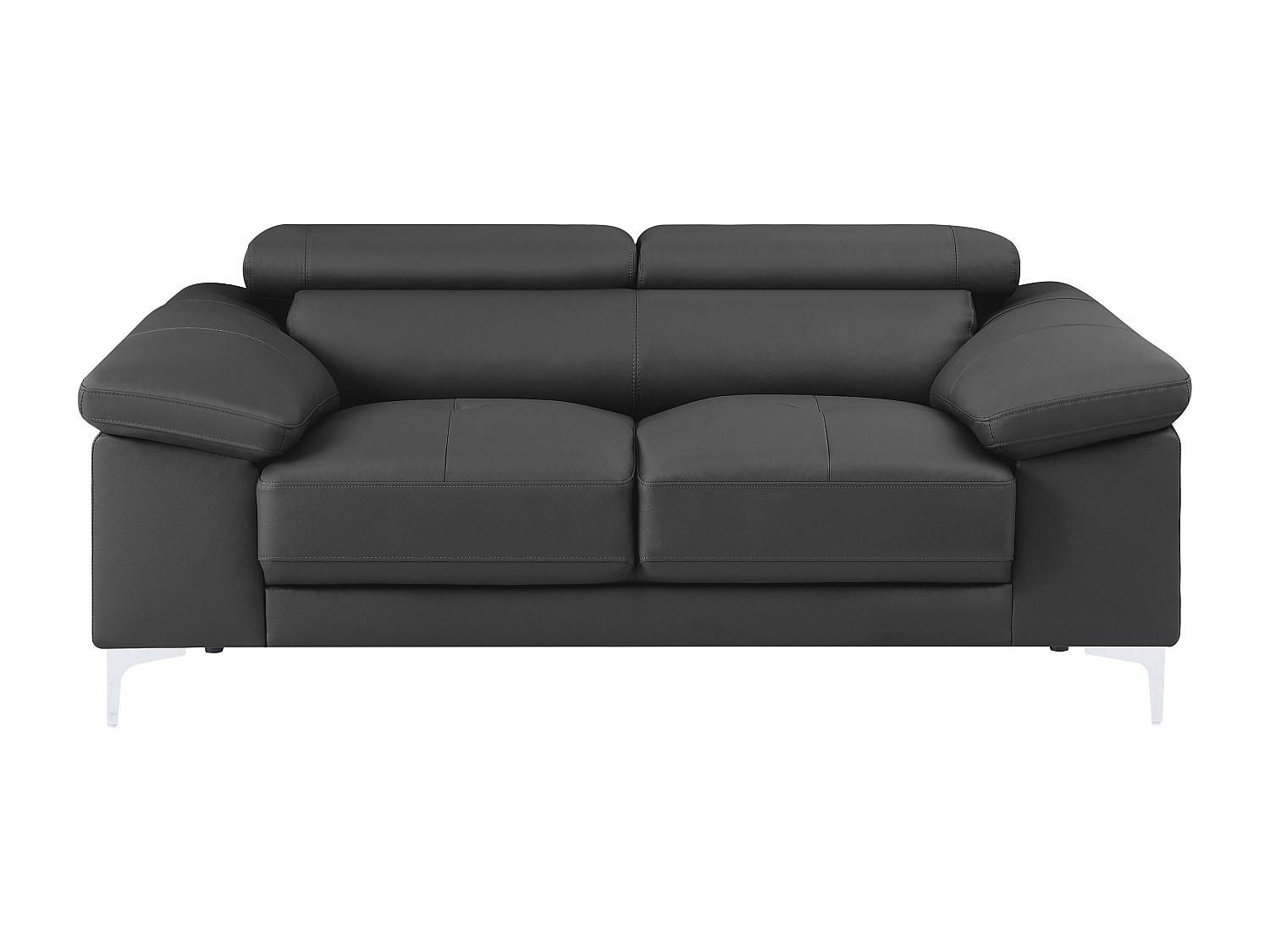 SOFA ohne Schlafmöglichkeit - 2 Personen - Leder - Anthrazitgrau - - Anthrazit, Leder (176/73/103cm) - Vente-Unique