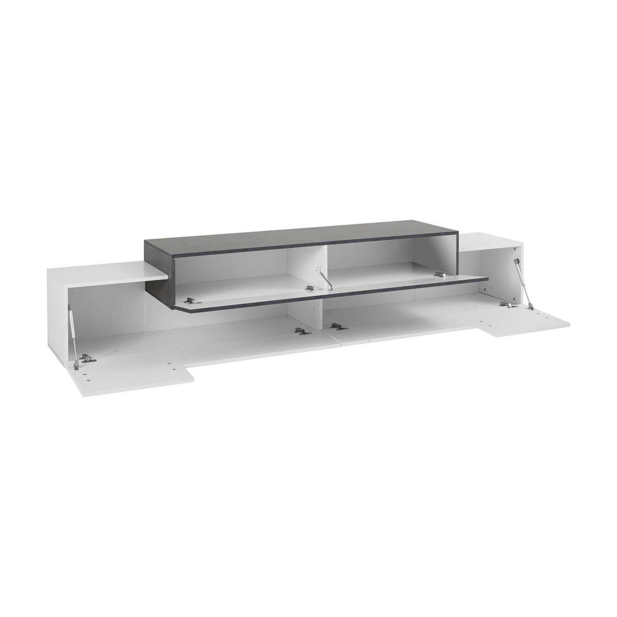 FERNSEHSCHRANK Glänzendes Weiß, Schiefer 45/240/52 cm - Schieferfarben/Weiß, Holzwerkstoff (240/52/45cm) - DMORA