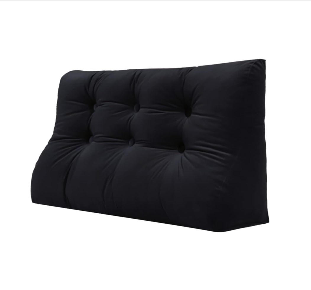 RÜCKENKISSEN Körperkontur Samtlook Schwarz 100 cm - Schwarz, Textil (55/100cm) - Vercart