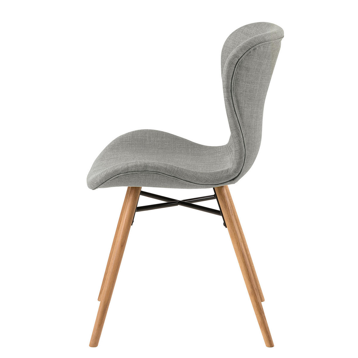 POLSTERSTUHL - Buchefarben/Hellgrau, Holz/Buchenholz (47/83/53cm) - home24