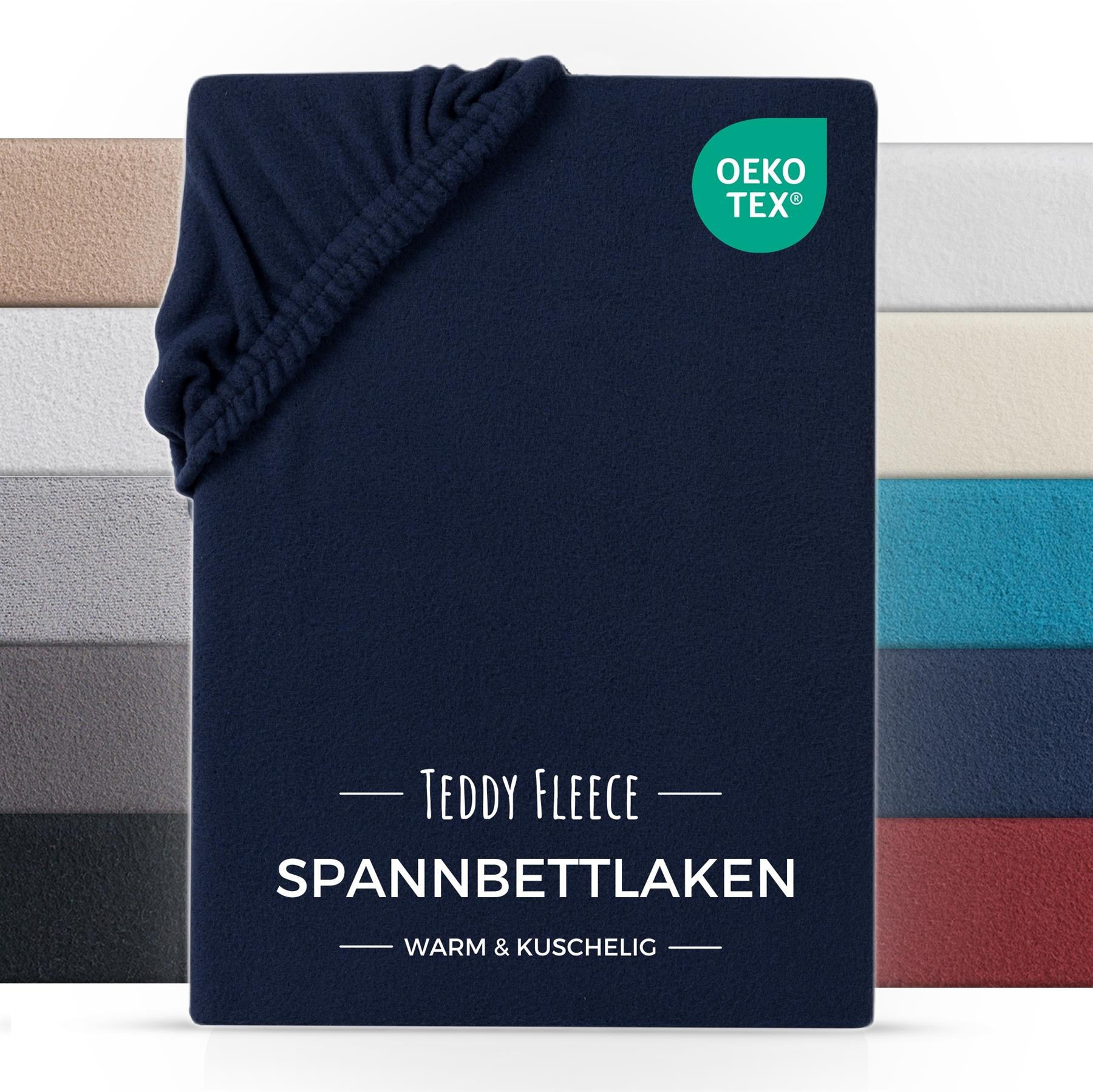 SPANNBETTLAKEN-TEDDY Warmes Winter Bettlaken 200x200 cm, Kuscheliges Teddy Laken Blau - Blau, Textil (200/200cm) - Carpe Sonno