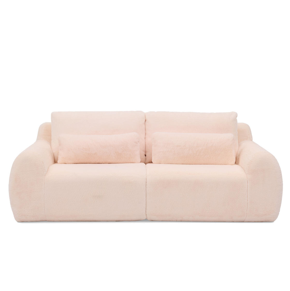 SOFA 2-Sitzer mit USB-Anschluss und Seitentasche Pink - Pink, Kunststoff (208/81/101cm) - Meubliv