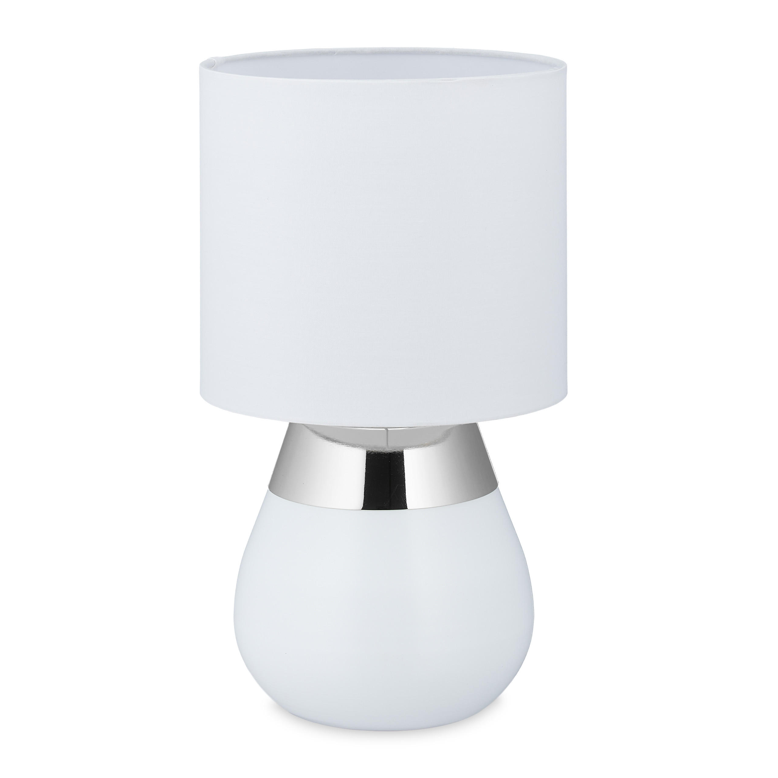 TISCHLAMPE - Weiß, Kunststoff/Textil (18/18/33cm) - Relaxdays