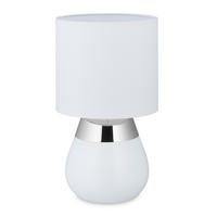 TISCHLAMPE - Weiß, Kunststoff/Textil (18/18/33cm) - Relaxdays