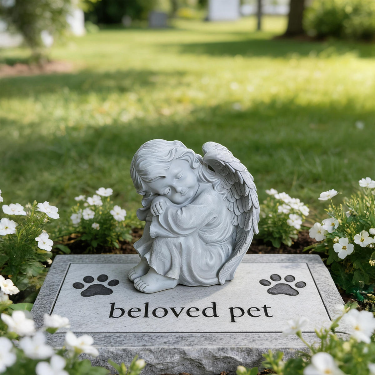 ANGEL - siva, umetna masa (24/24/15cm) - Relaxdays