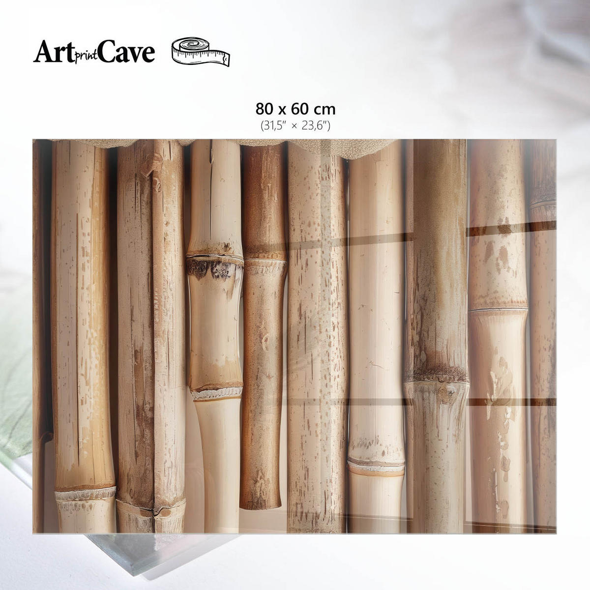 GLASPLATTE 80x60 cm – Bambusmotiv - Orange, Glas (0.4/80/60cm) - ArtPrintCave