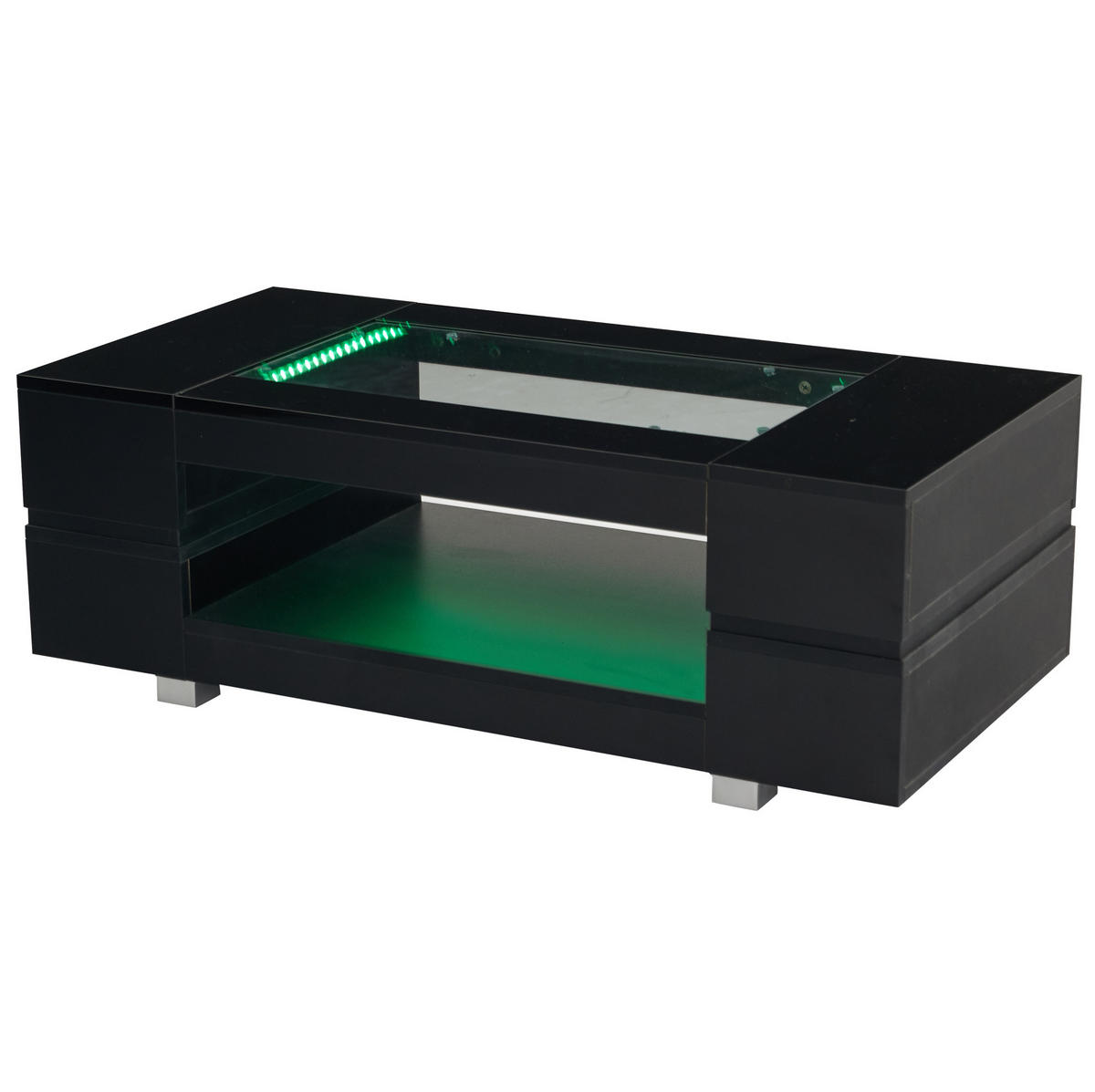 COUCHTISCH 100/50/35 cm schwarz mit LED-Beleuchtung - Schwarz, Holzwerkstoff (100/50/35cm) - OKWISH