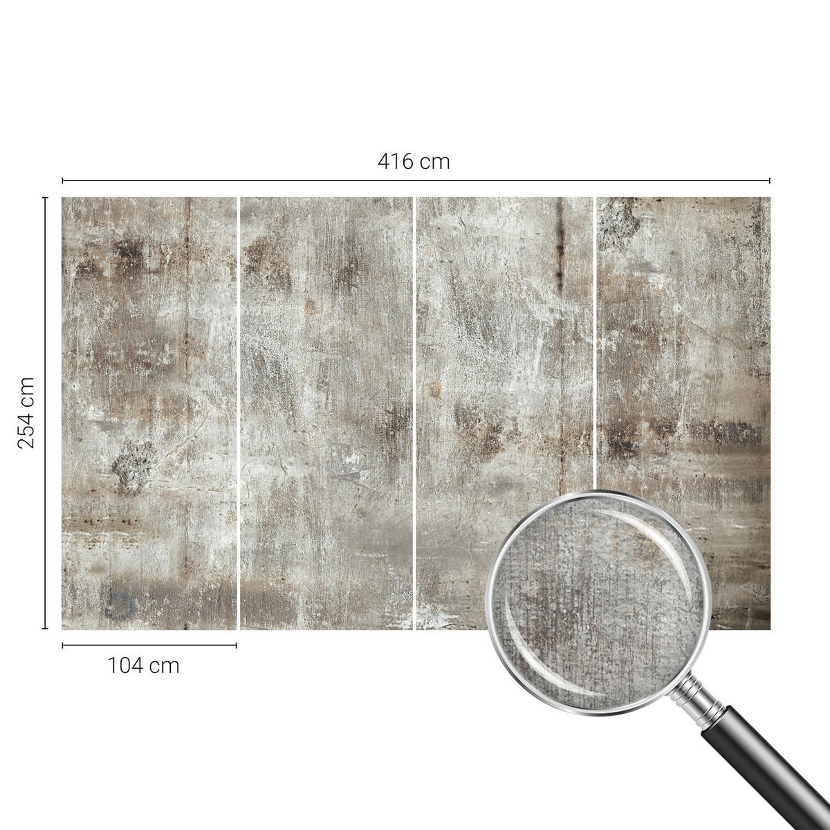 FOTOTAPETE 416x254 cm - Industriefläche - Grau, Textil (416/254cm) - Wallfluent
