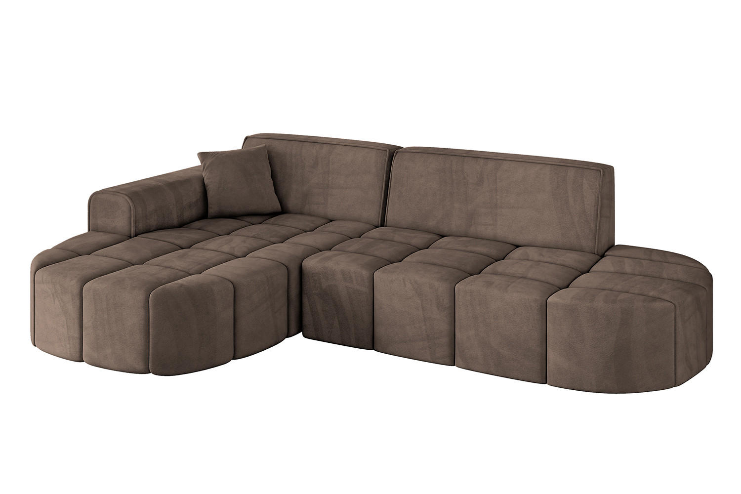 ECKSOFA Ottomane Links LIVO-L1 - 252x173x79,5 cm Braun - Braun, Holzwerkstoff/Textil (252/173cm) - ALTDECOR