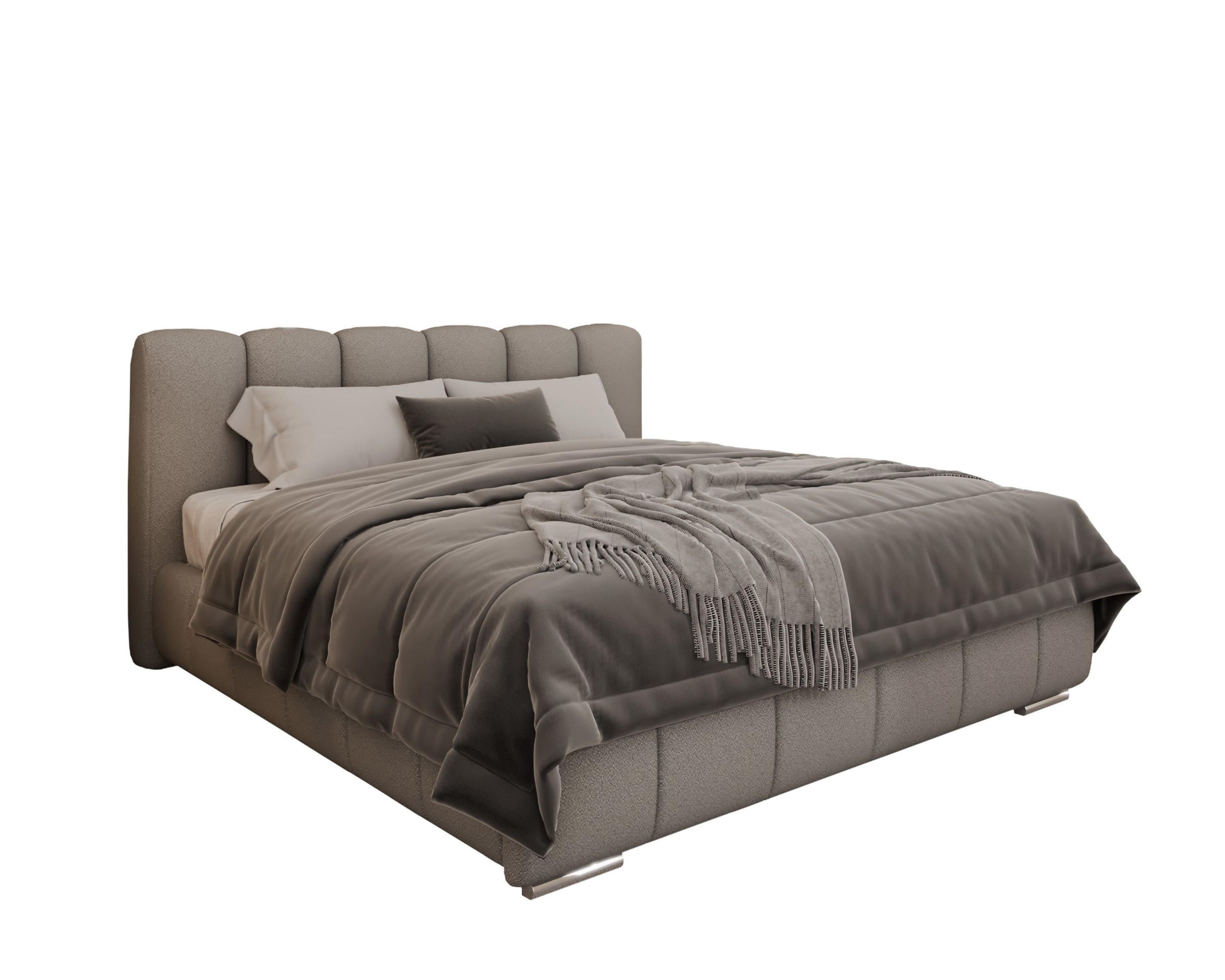 POLSTERBETT Zaira 180x200cm – Elegantes Polsterbett für modernen Wohnstil , ohne matratze, hellgrau - Hellgrau, Holz (180/200cm) - Homesy