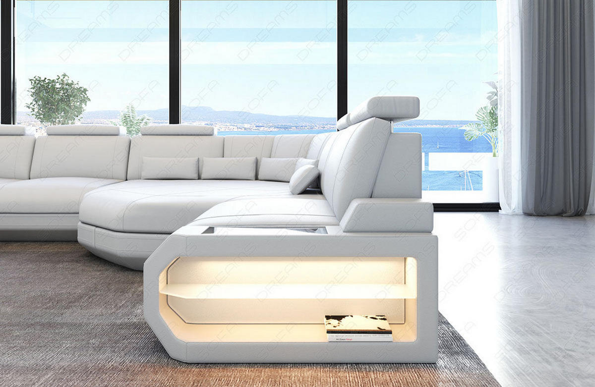 LEDERSOFA Asti L - Weiß, Leder (427/93/280cm) - Sofa Dreams