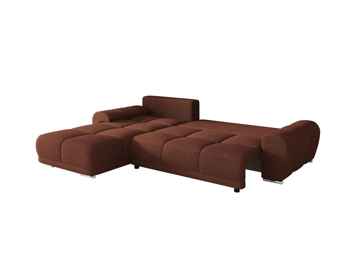 ECKSOFA BEGA L Links ARAGON 59 mit Schlaffunktion - Hellbraun, Textil (289/185cm) - Bedante