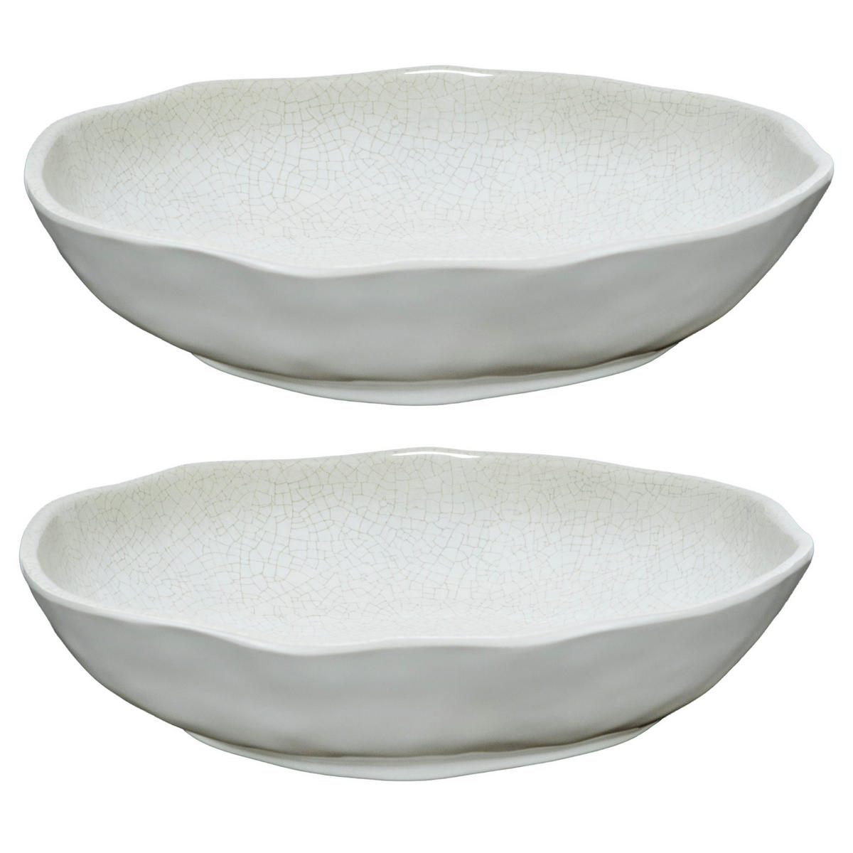 TELLER tief / Suppenteller Ø 21 cm Atmosfera Taube Set mit 2 Stück - Grau, Kunststoff (21/21/5cm)