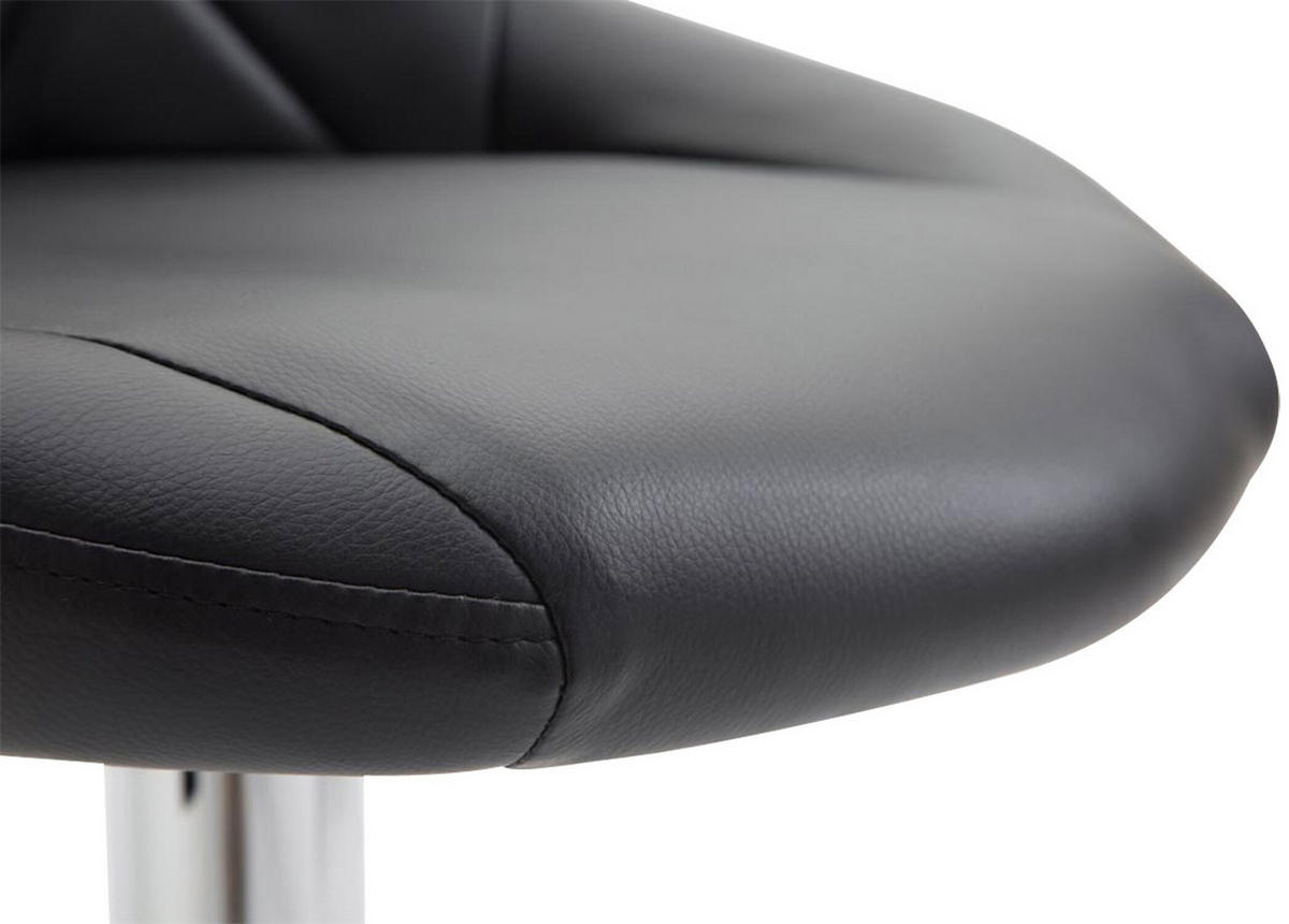 BARHOCKER Lazius, 2er Set, Gestell Metall in Chromoptik, Kunstleder Schwarz - Chromfarben/Schwarz, Kunststoff/Textil (46/100/49cm) - TPFLiving