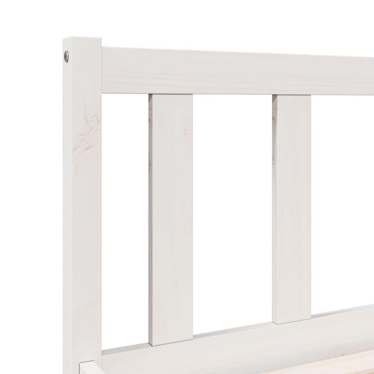 MASSIVHOLZBETT Extra Lang Ohne Matratze Weiss 100/220 Kieferholz - Weiß, Holz (100/220cm) - vidaXL