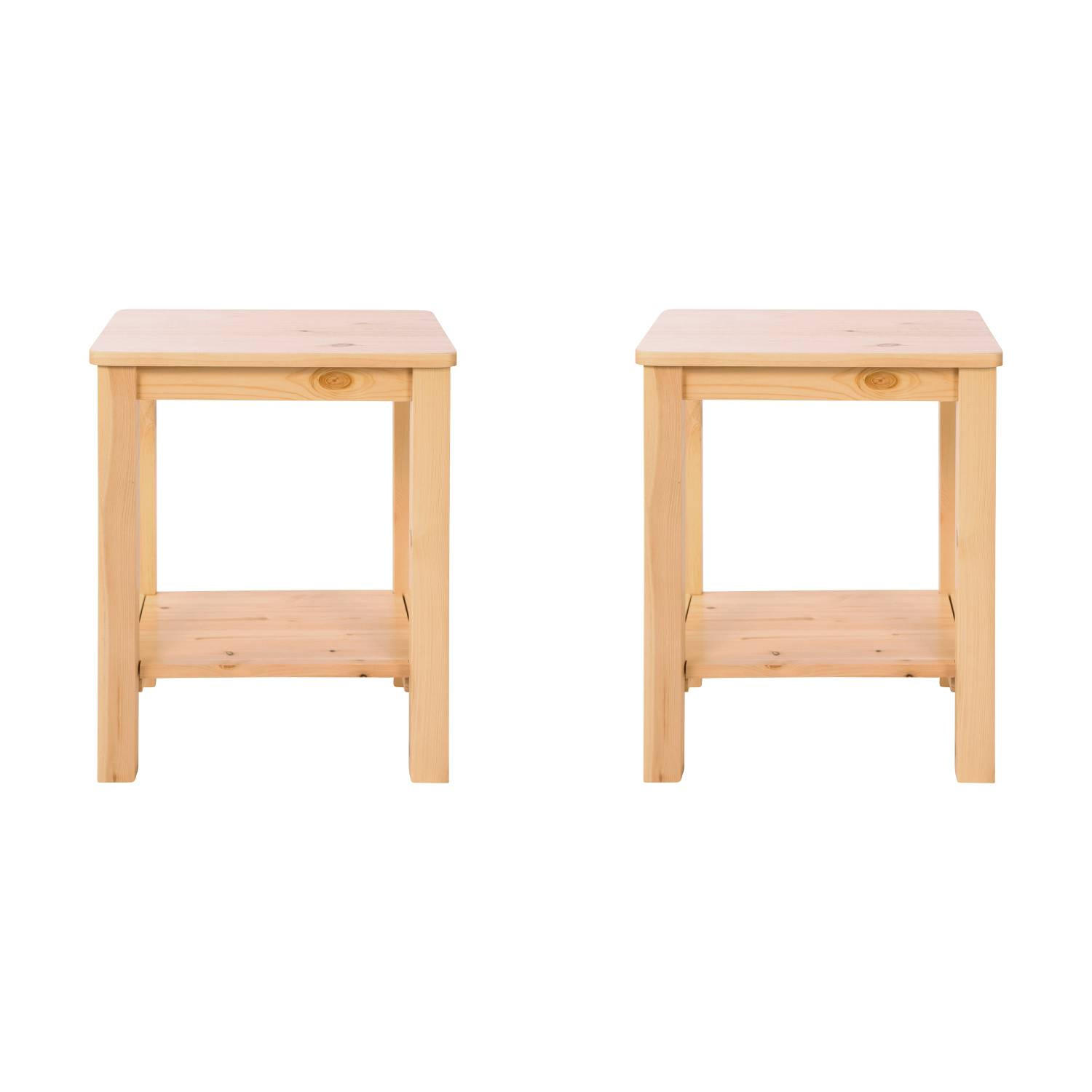 NACHTTISCH 2er Set Natur 47/38/32 cm - Braun, Holz (30/47/32cm) - Homestyle4u