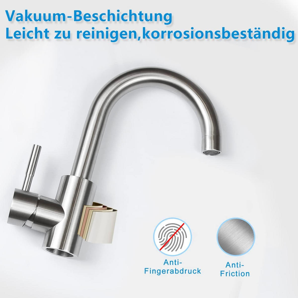 KÜCHENARMATUR Sarah - Silberfarben, Metall (6/24/24cm) - Nettlife