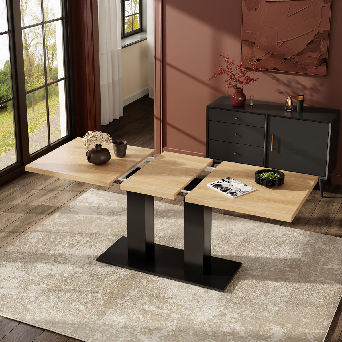 ESSTISCH, 6-8 Personen, Ausziehbar, Naturholz, 140/180x70cm - Naturfarben, Holzwerkstoff (180/70/75cm) - FLIEKS