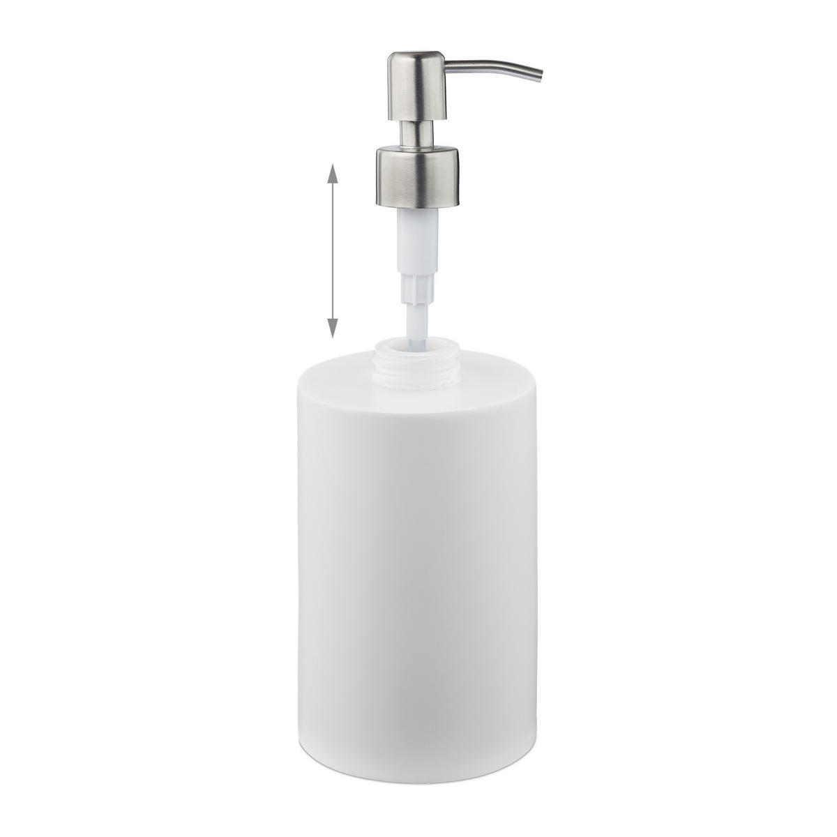 SEIFENSPENDER - Weiß, Kunststoff/Metall (7/16.5/8cm) - Relaxdays